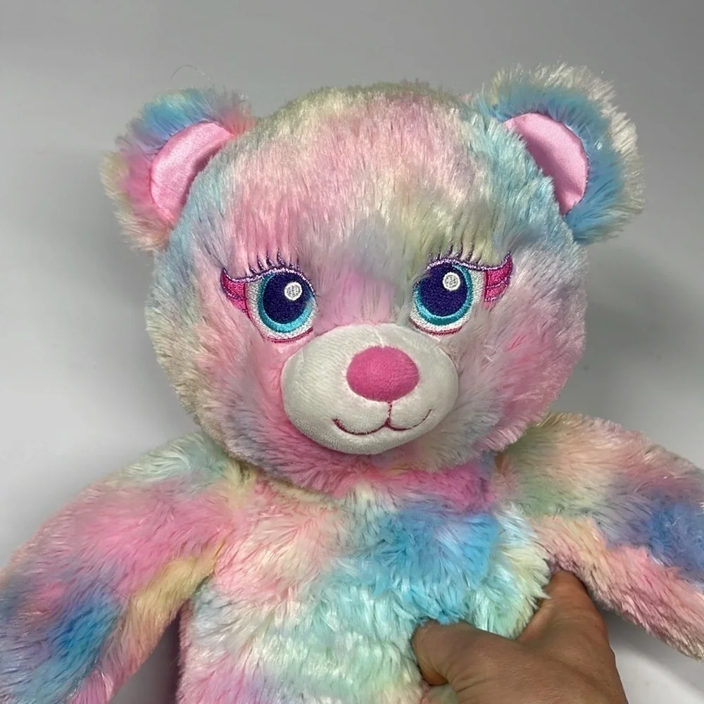 Build a Bear Tie Dye Pink Blue Bear Stuffed Animal Plush ~18